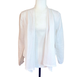 Bellambra Women’s Italy 100% Linen White Wrap Layering Jacket Top Cardigan Small